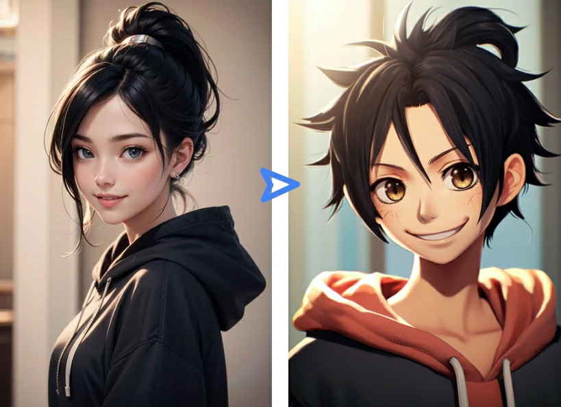 Create Your Own One Piece Character : Convert Your Portrait into an Anime Image within Seconds.