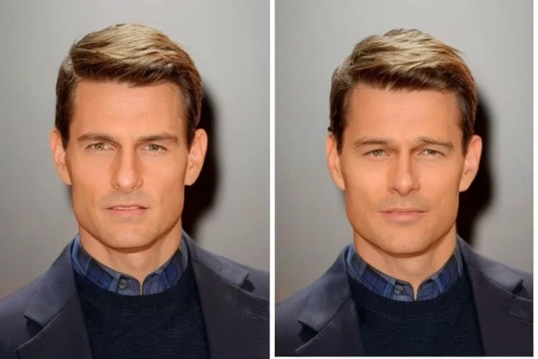 An individual utilizes replace face in video online free technology to seamlessly transform themselves into the likeness of a well-known Hollywood star.