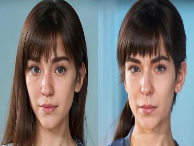 Una persona aplica de manera creativa la tecnología de cambio de cara con IA en video online gratis para transformar su cara en la de una cabeza de cebra.